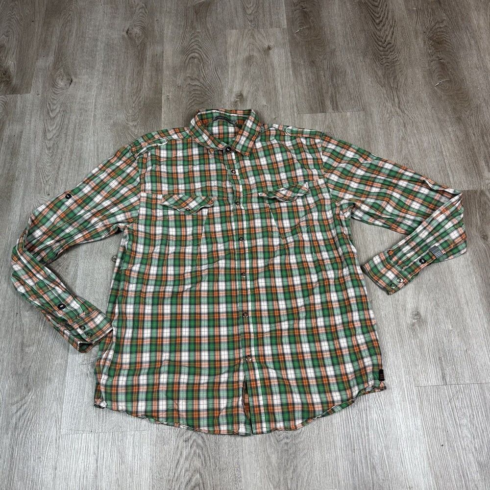 Blue Marithe Francois Girbaud Mens XL Long Sleeve Snap Up Shirt Plaid Western